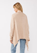 Load image into Gallery viewer, Cowl Neck Fringe Cable Cardigan