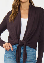Load image into Gallery viewer, Waffle Knit Long Sleeve Tie Front Cardigan
