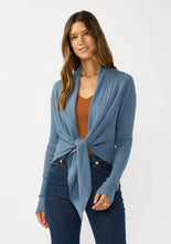 Load image into Gallery viewer, Waffle Knit Long Sleeve Tie Front Cardigan
