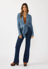 Load image into Gallery viewer, Waffle Knit Long Sleeve Tie Front Cardigan
