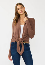 Load image into Gallery viewer, Waffle Knit Long Sleeve Tie Front Cardigan
