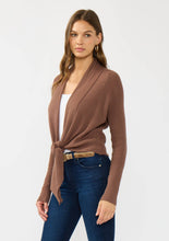Load image into Gallery viewer, Waffle Knit Long Sleeve Tie Front Cardigan
