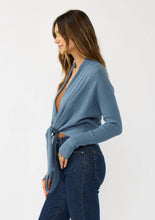Load image into Gallery viewer, Waffle Knit Long Sleeve Tie Front Cardigan
