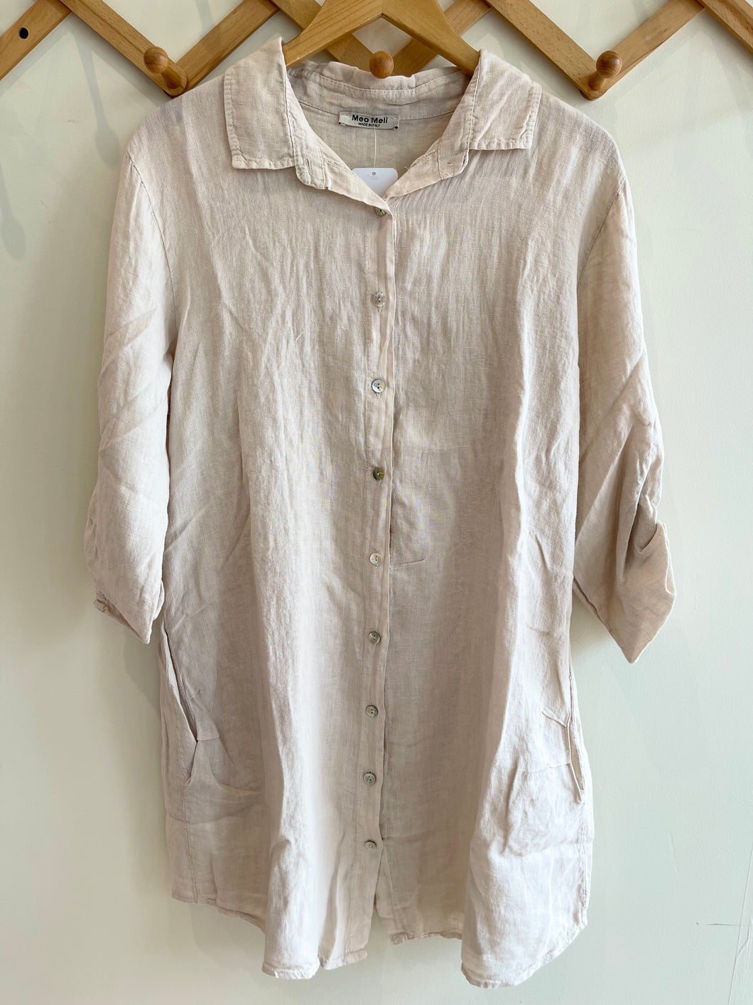 Short Linen Duster Dress