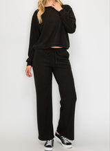 Load image into Gallery viewer, Black Ribbed Crew Neck
