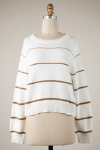 Load image into Gallery viewer, Striped Lightweight Cropped Knit Sweater Top
