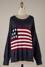 Load image into Gallery viewer, Flag Crochet Knit Sweater Top
