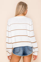 Load image into Gallery viewer, Striped Lightweight Cropped Knit Sweater Top
