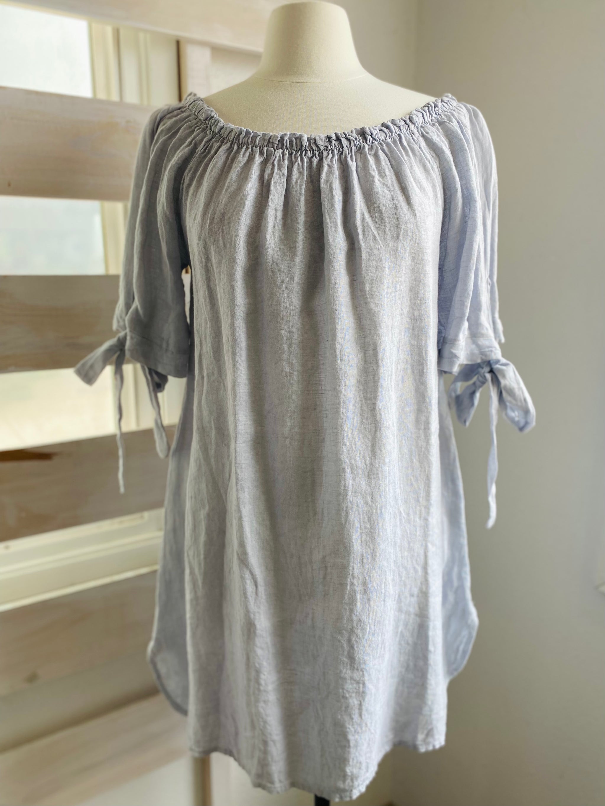 Linen Scoop Neck Dress  Barefoot Boutique